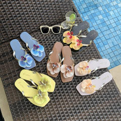 French Style Gentle Fairy Sandals Slippers Women's Summer Phalaenopsis Seaside Holiday Flip-Flops