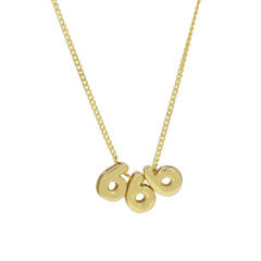 Hot-Selling 18K Gold-Plated copper High-Polish Lucky Number Angel Number Pendant Necklace