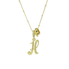 18K Gold Electroplated High-Polish Cursive Handwriting 26 English Letter Initial letter Pendant Necklace