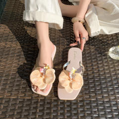 French Style Gentle Fairy Sandals Slippers Women's Summer Phalaenopsis Seaside Holiday Flip-Flops