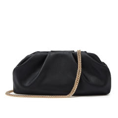 Pleated Cloud Bag Women's Fashionable silver Portable Small Square Bag All-match Chain Crossbody Bag