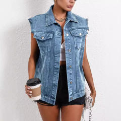 Women's Wear Joker Temperament Commuter Denim Vest Jacket