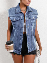 Women's Wear Joker Temperament Commuter Denim Vest Jacket