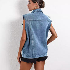 Women's Wear Joker Temperament Commuter Denim Vest Jacket