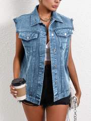 Women's Wear Joker Temperament Commuter Denim Vest Jacket