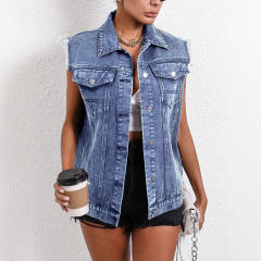 Women's Wear Joker Temperament Commuter Denim Vest Jacket