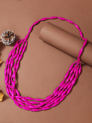 Exaggerated Multi-Color Wooden Bead Earrings Necklace Set Bohemian Handmade Beaded Necklace suit