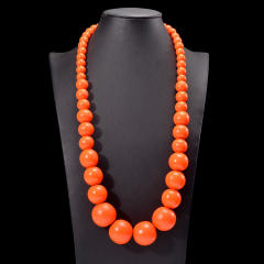 Exaggerated colorful wooden bead necklace Bohemian retro fashion handmade beaded necklace for women