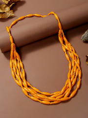 Exaggerated Multi-Color Wooden Bead Earrings Necklace Set Bohemian Handmade Beaded Necklace suit