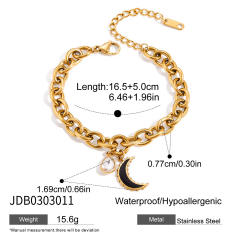Stainless Steel Watch Strap Zircon Bracelet Light Luxury Non-Fading Jewelry for Women's