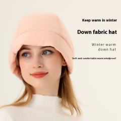 Winter down Cotton Hat Women's Winter Casual Warm Cold-Proof Liner Windproof Fleece-Lined Thickeneded Hat