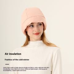 Winter down Cotton Hat Women's Winter Casual Warm Cold-Proof Liner Windproof Fleece-Lined Thickeneded Hat