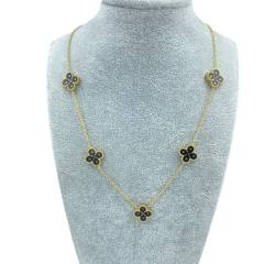 13MM stainless steel 5 flower double-sided shellfish star grain clover necklace