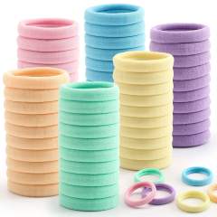 100 Pack Korean Style Simple Colorful Seamless Headline Rope hair band hair ties