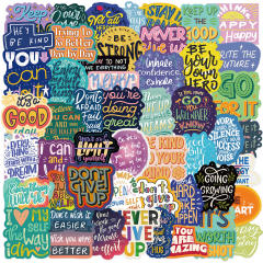 50pcs cartoon inspirational English stickers luggage notebook phablet waterproof stickers