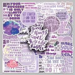 50pcs purple inspirational English stickers positive energy short sentence sticker
