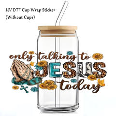 Hot UV Transfer Sticker Glass Crystal Label Crystal Sticker 16oz Glass Cup Waterproof Scratch-resistant Sticker