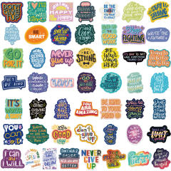 50pcs cartoon inspirational English stickers luggage notebook phablet waterproof stickers