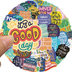 50pcs cartoon inspirational English stickers luggage notebook phablet waterproof stickers