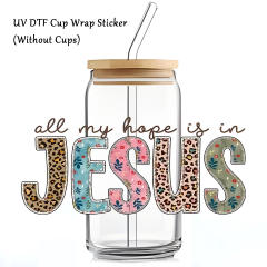 Hot UV Transfer Sticker Glass Crystal Label Crystal Sticker 16oz Glass Cup Waterproof Scratch-resistant Sticker