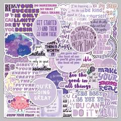 50pcs purple inspirational English stickers positive energy short sentence sticker