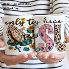 Hot UV Transfer Sticker Glass Crystal Label Crystal Sticker 16oz Glass Cup Waterproof Scratch-resistant Sticker