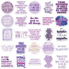 50pcs purple inspirational English stickers positive energy short sentence sticker