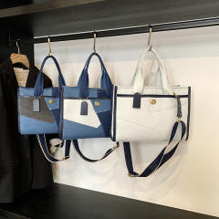 Foreign Trade Denim Bag Women's New Fashion Color-blocking Crossbody Bag Tote Bag