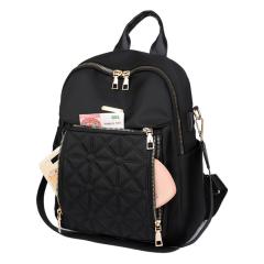 Rhombic Embroidered Thread Backpack Women's All-match Large Capacity Water-repellent Travel Backpack