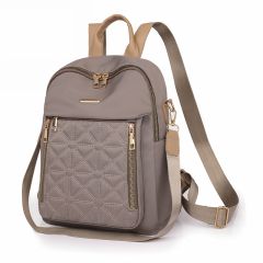 Rhombic Embroidered Thread Backpack Women's All-match Large Capacity Water-repellent Travel Backpack