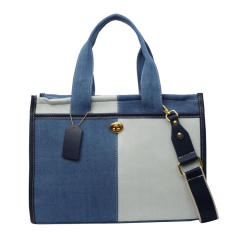 Denim Handbag Women's New Fashion Contrasting Color Crossbody Bag Casual Tote Bag