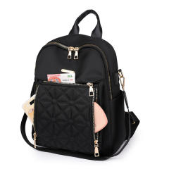 Rhombic Embroidered Thread Backpack Women's All-match Large Capacity Water-repellent Travel Backpack