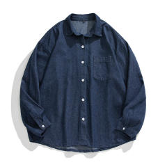 Japanese Style Men's Denim Long-Sleeved Shirt Men's Loose Basic Versatile Casual Washed Shirt Jacket