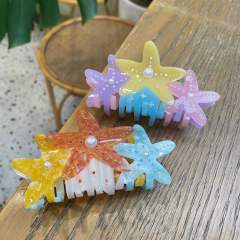 New Ocean Starfish Acetic Acid Grab Clip Diamond Multicolor holiday hair claw clips