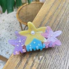 New Ocean Starfish Acetic Acid Grab Clip Diamond Multicolor holiday hair claw clips