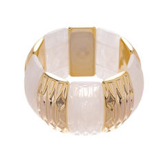 White Irregular Wide Resin Bracelet Personalized Trendy Hand Jewelry