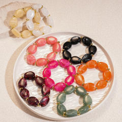 Acrylic Irregular Oval Bracelet Exaggerated Hand Jewelry for women