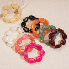 Acrylic Irregular Oval Bracelet Exaggerated Hand Jewelry for women