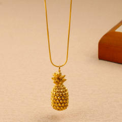 Summer Watermelon Grape Apple Pineapple Strawberry Banana Pendant Necklace stainless steel necklace