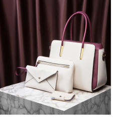 Color matching women's bag portable single shoulder three-piece set ladies bag set