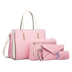 Color matching women's bag portable single shoulder three-piece set ladies bag set