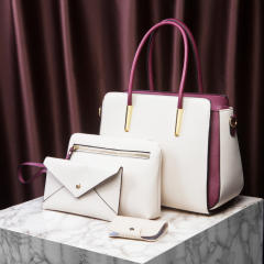 Color matching women's bag portable single shoulder three-piece set ladies bag set