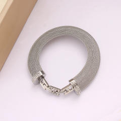 Jewelry buckle Japanese diamond bracelet collar stainless steel necklace choker set