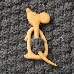 New Brooch pin with wooden animal pattern wooden animal Brooch gift