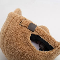 Korean Style Embroidered Letter Baseball Cap Women's Autumn Winter Faux Lamb Wool Warm Cap