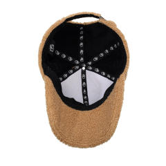 Korean Style Embroidered Letter Baseball Cap Women's Autumn Winter Faux Lamb Wool Warm Cap