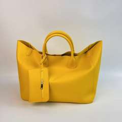 Hot Selling Women's Fashionable Soft Leather Tote Bag Large Capacity Solid Color handbag