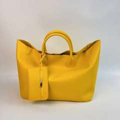 Hot Selling Women's Fashionable Soft Leather Tote Bag Large Capacity Solid Color handbag