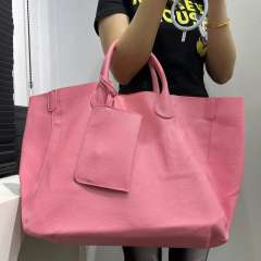 Hot Selling Women's Fashionable Soft Leather Tote Bag Large Capacity Solid Color handbag