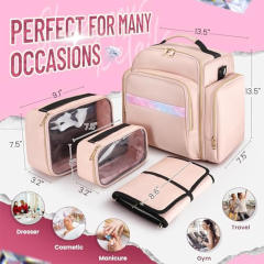 Travel Cosmetic Bag Organizer 4 Removable Boxes 1 Jewelry Organizer Roll Multiple Storage Bags Cosmetic Bag